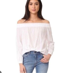 Rag & Bone Drew Off-Shoulder Blouse White NWT XS | Lightweight Boho Peasant Top